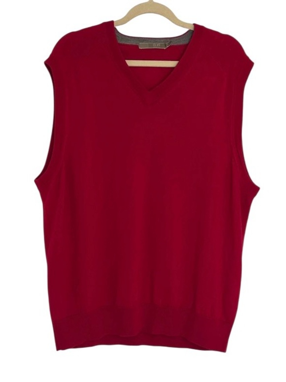 Raffi Sweater Vest Size XL Men’s Extra Fine Merino Wool V-Neck Red